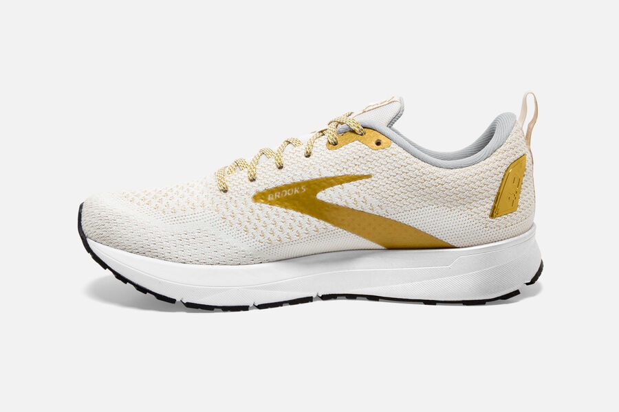 Brooks Revel 4 Road Running Shoes Womens - White/Gold - LQBPH-1278